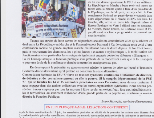 Syndicalisme Pluriel : Juin 2019